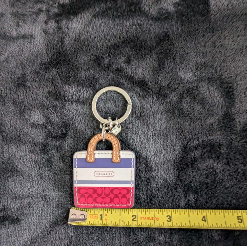 RARE Vintage Coach Leather Handbag Keychain/Bag Charm